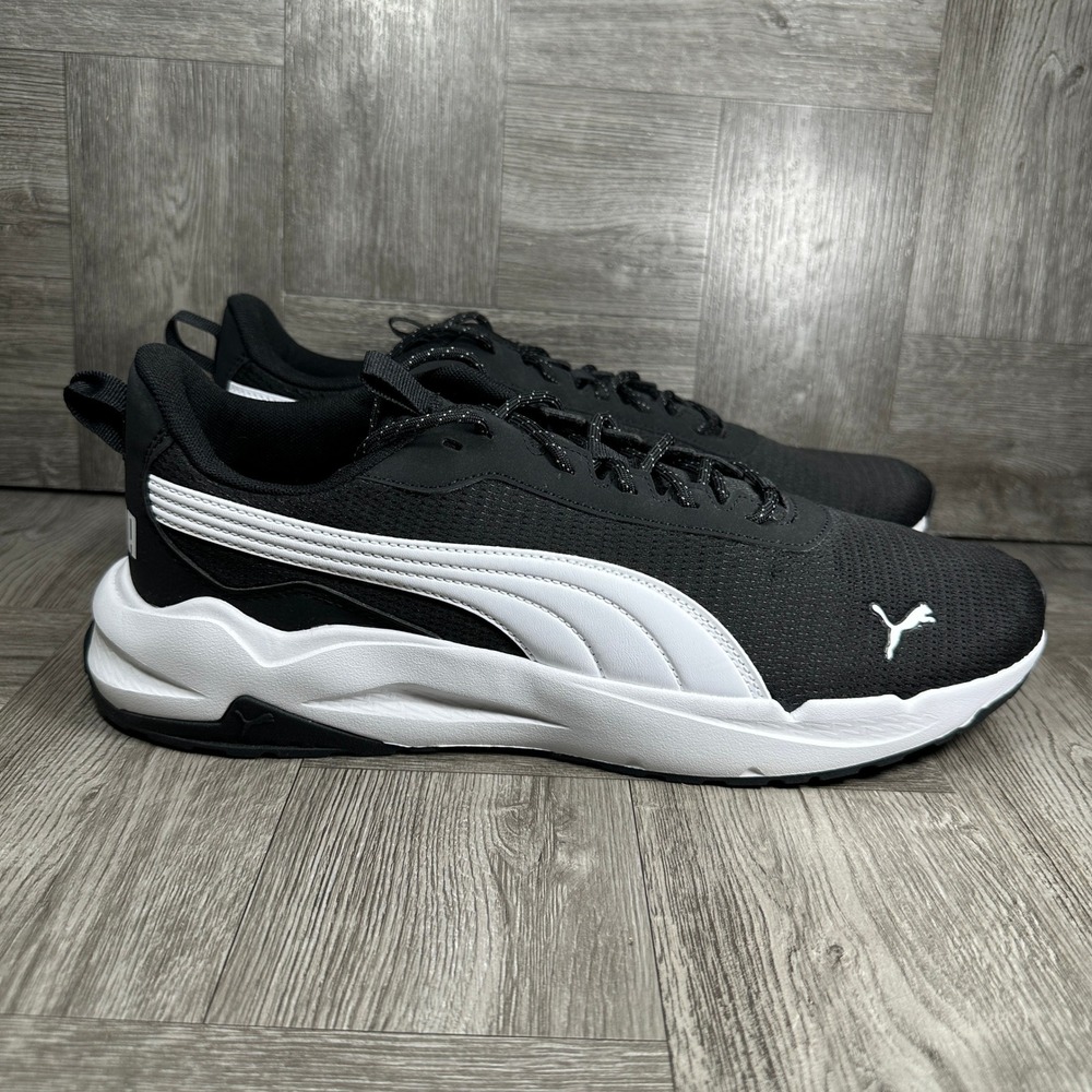 Puma Zip C Sneaker Mens 12 Black White Running 397087-01 NEW